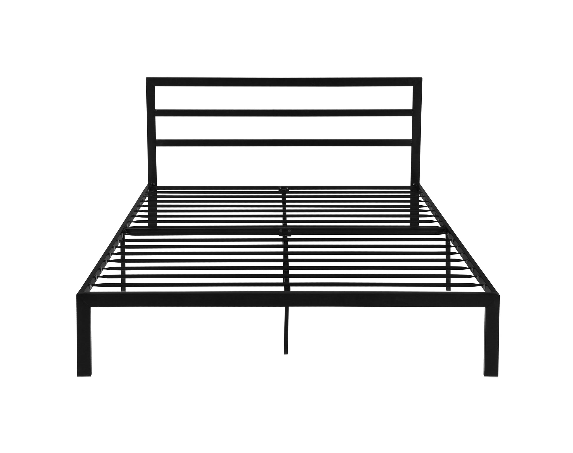 Queen Size Metal Bed Frame With Headboard Black Black Metal
