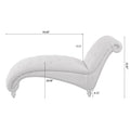 Tufted Armless Chaise Lounge White Fabric