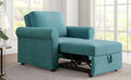 3 In 1 Sofa Bed Chair, Convertible Sleeper Chair Bed,Adjust Backrest Into A Sofa,Lounger Chair,Single Bed,Modern Chair Bed Sleeper For Adults,Teal Old Sku:Wf301161Aaw Teal Linen