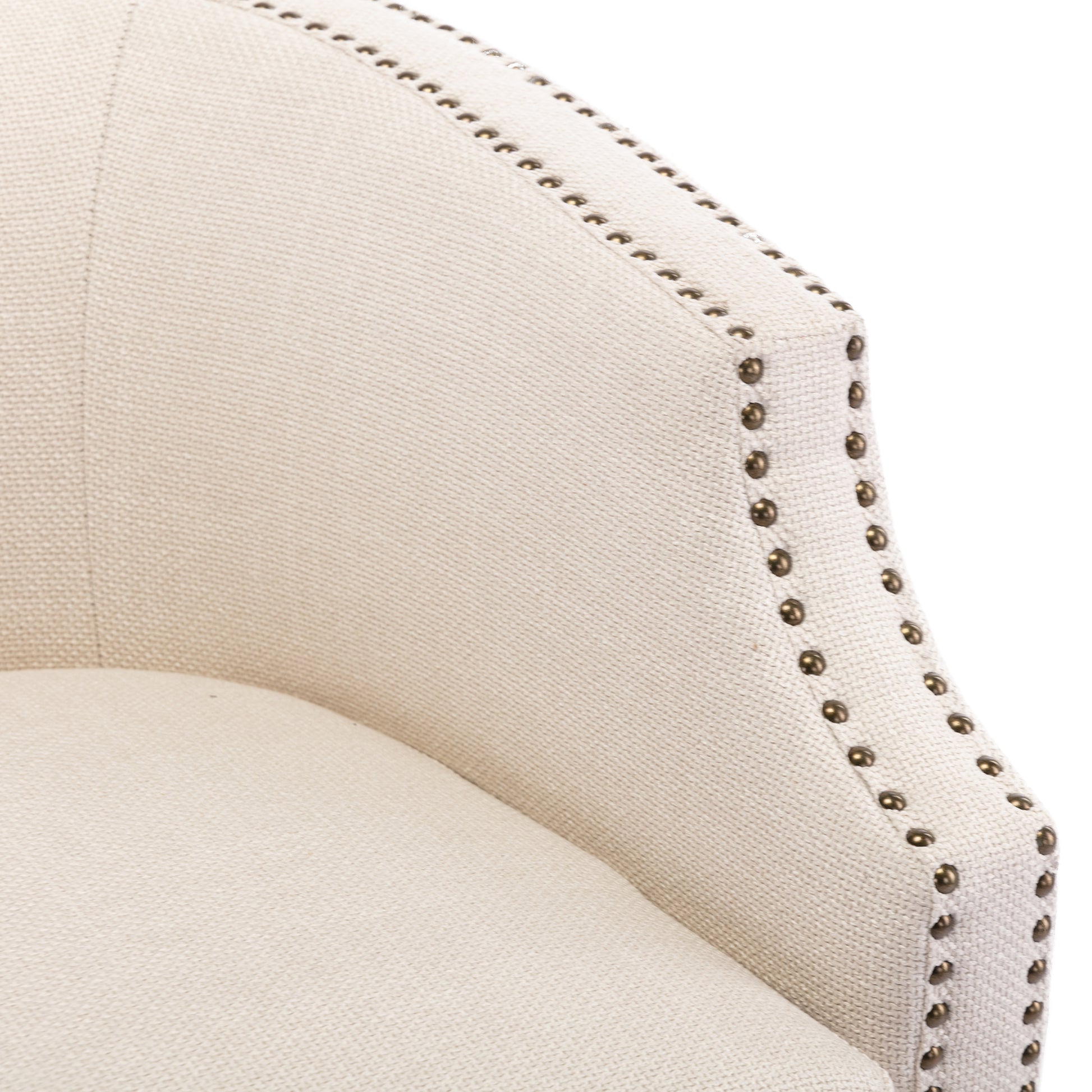 Coolmore Swivel Chair Living Room Chair Beige Foam Linen