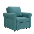 3 In 1 Sofa Bed Chair, Convertible Sleeper Chair Bed,Adjust Backrest Into A Sofa,Lounger Chair,Single Bed,Modern Chair Bed Sleeper For Adults,Teal Old Sku:Wf301161Aaw Teal Linen