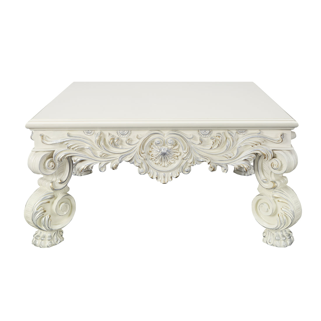 Adara Coffee Table Antique White Finish Lv01217 Antique White Mdf