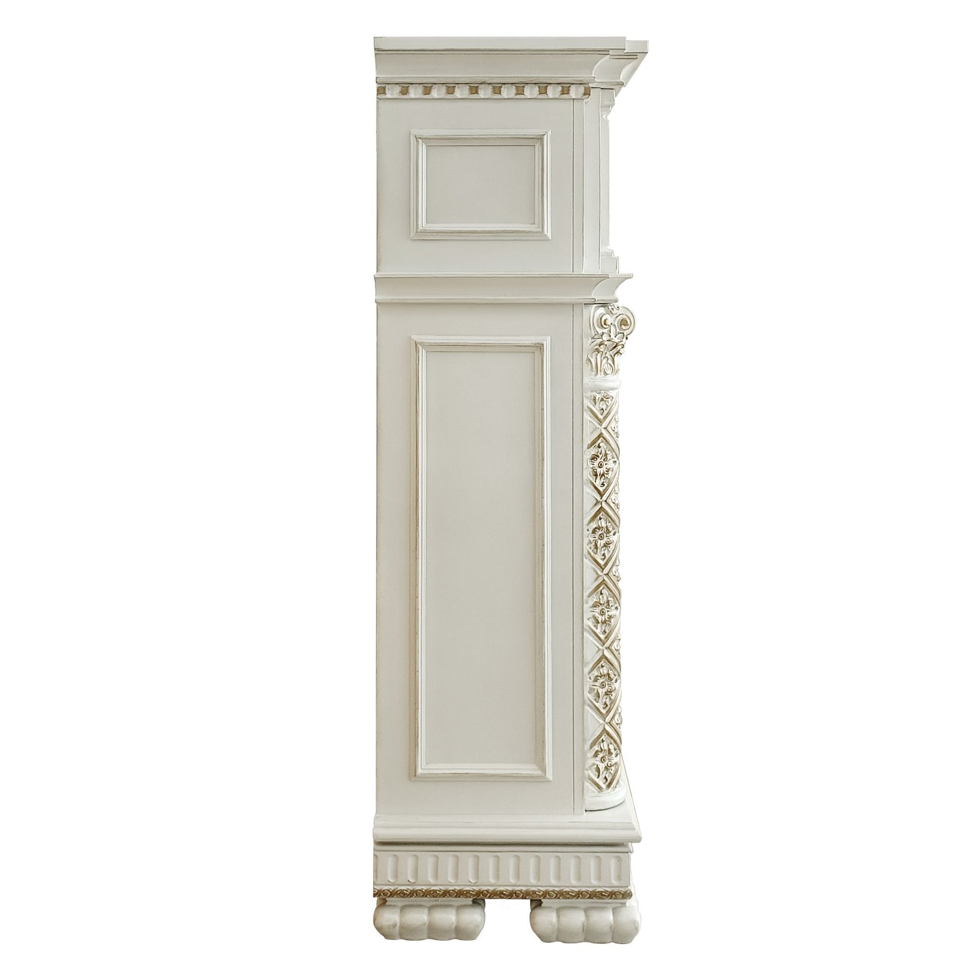 Vendome Fireplace Antique Pearl Finish Ac01313 Antique White Solid Wood Mdf