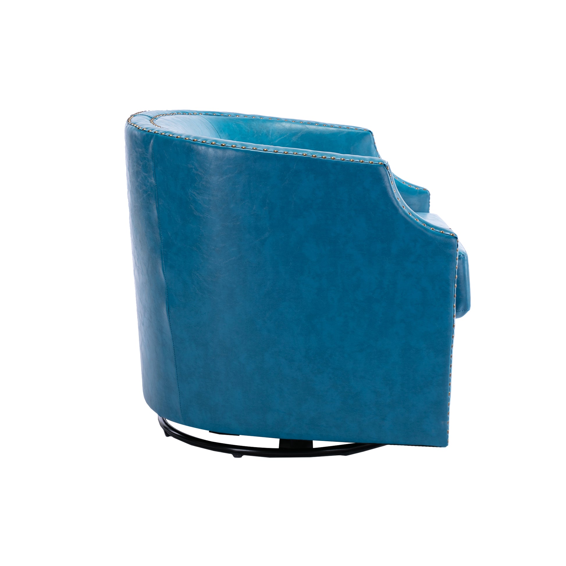 Coolmore Swivel Chair Living Room Chair Light Blue Metal