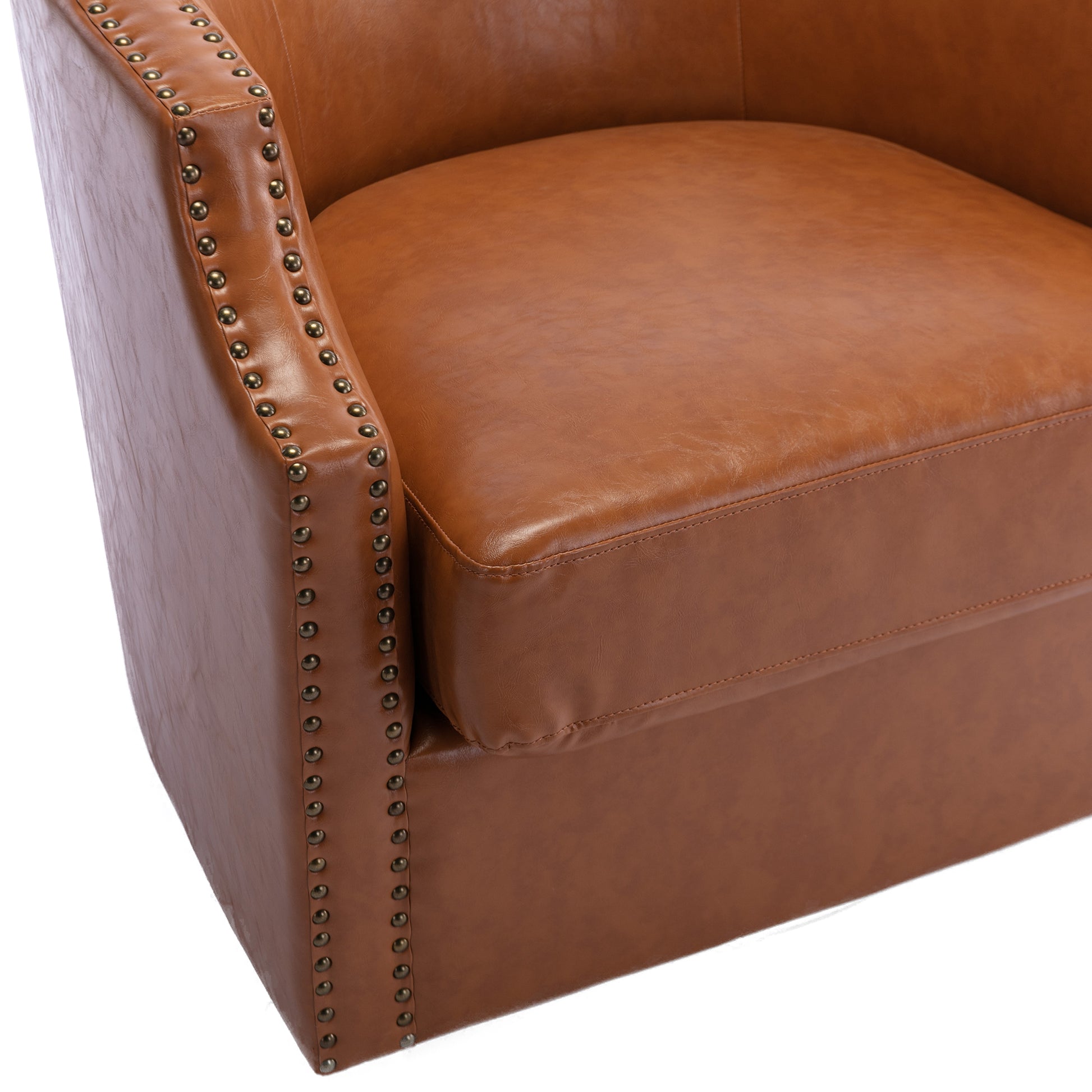 Coolmore Swivel Chair Living Room Chair Light Brown Metal