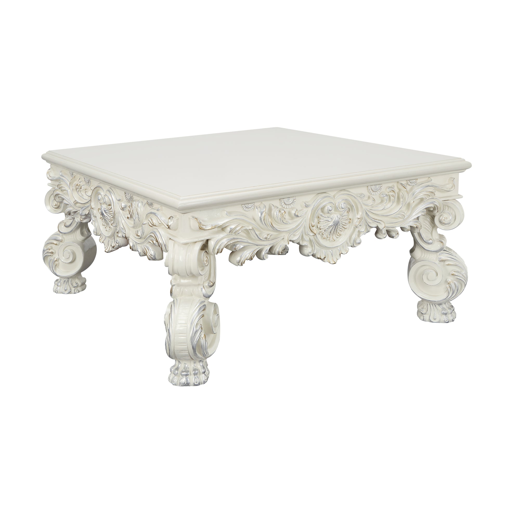 Adara Coffee Table Antique White Finish Lv01217 Antique White Mdf