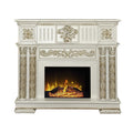 Vendome Fireplace Antique Pearl Finish Ac01313 Antique White Solid Wood Mdf