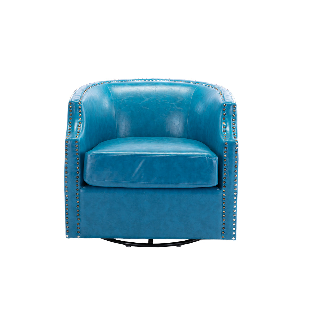 Coolmore Swivel Chair Living Room Chair Light Blue Metal