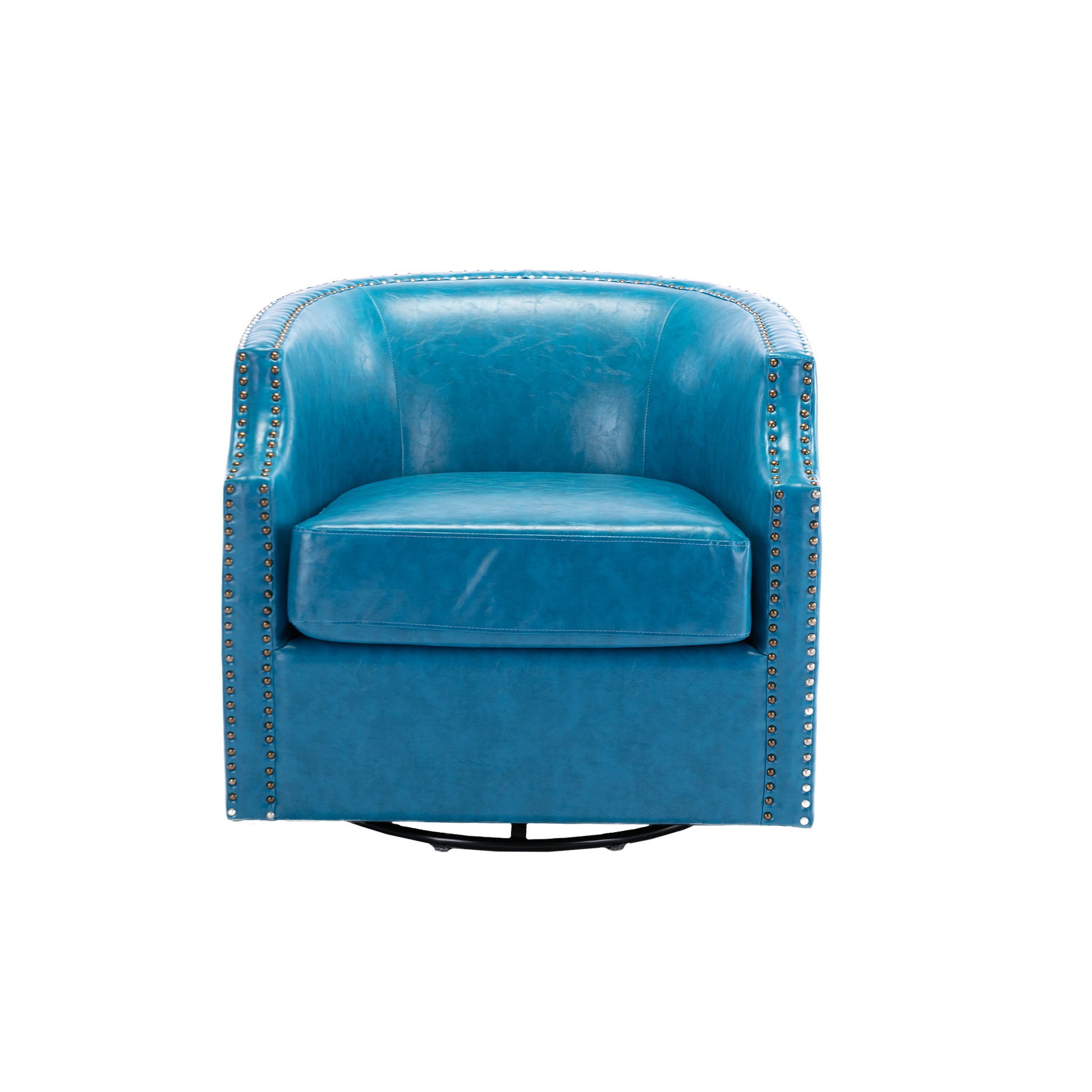Coolmore Swivel Chair Living Room Chair Light Blue Metal