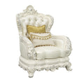 Adara Chair W 2 Pillows Pearl White Pu & Antique White Finish Lv01226 Antique White Pu