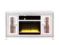 Noralie Tv Stand W Fireplace & Led Mirrored & Faux Diamonds Lv00316 Silver Mdf