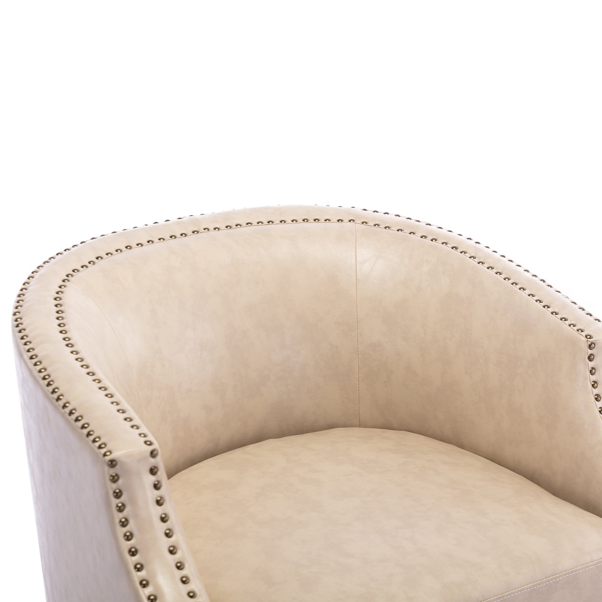 Coolmore Swivel Chair Living Room Chair Beige Metal
