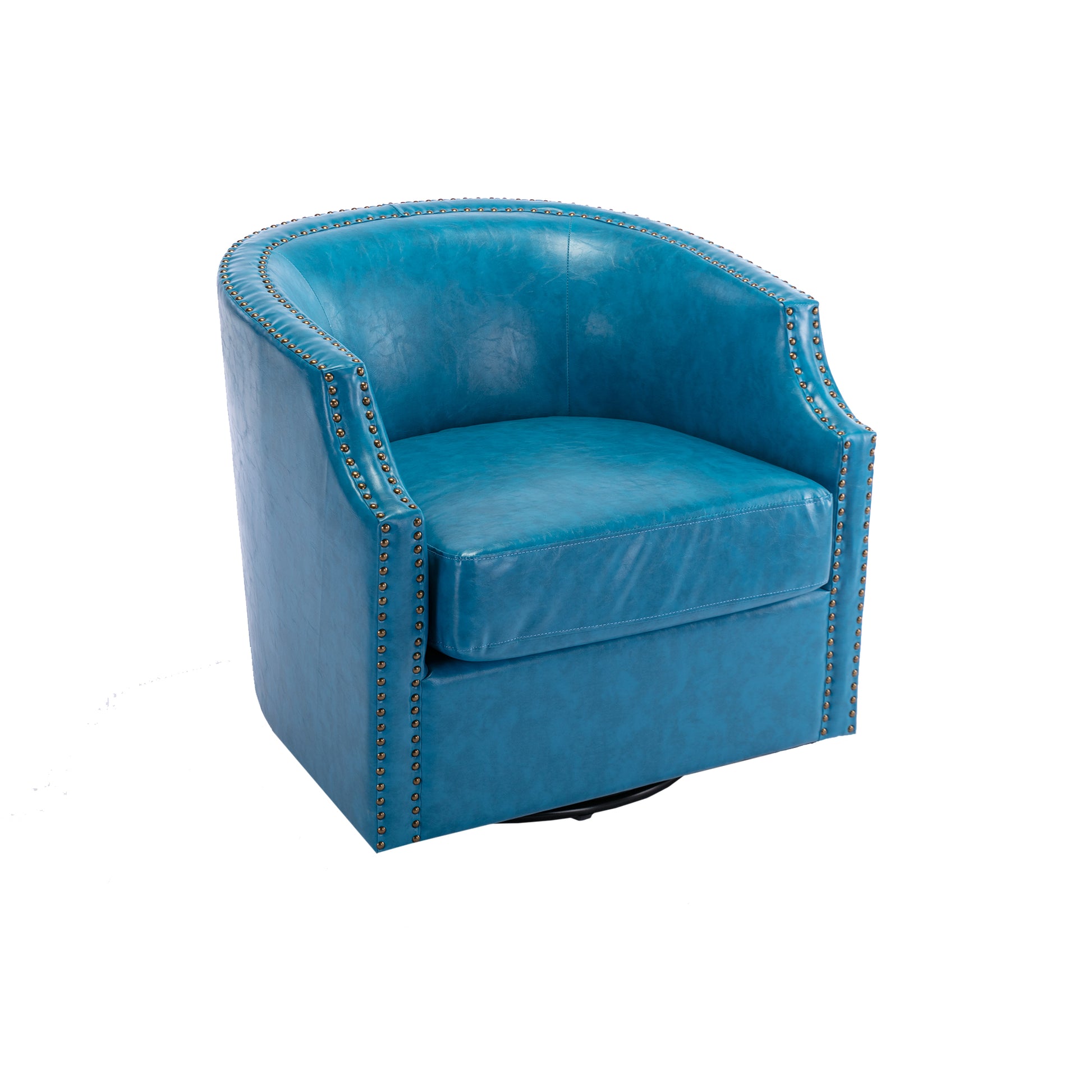Coolmore Swivel Chair Living Room Chair Light Blue Metal