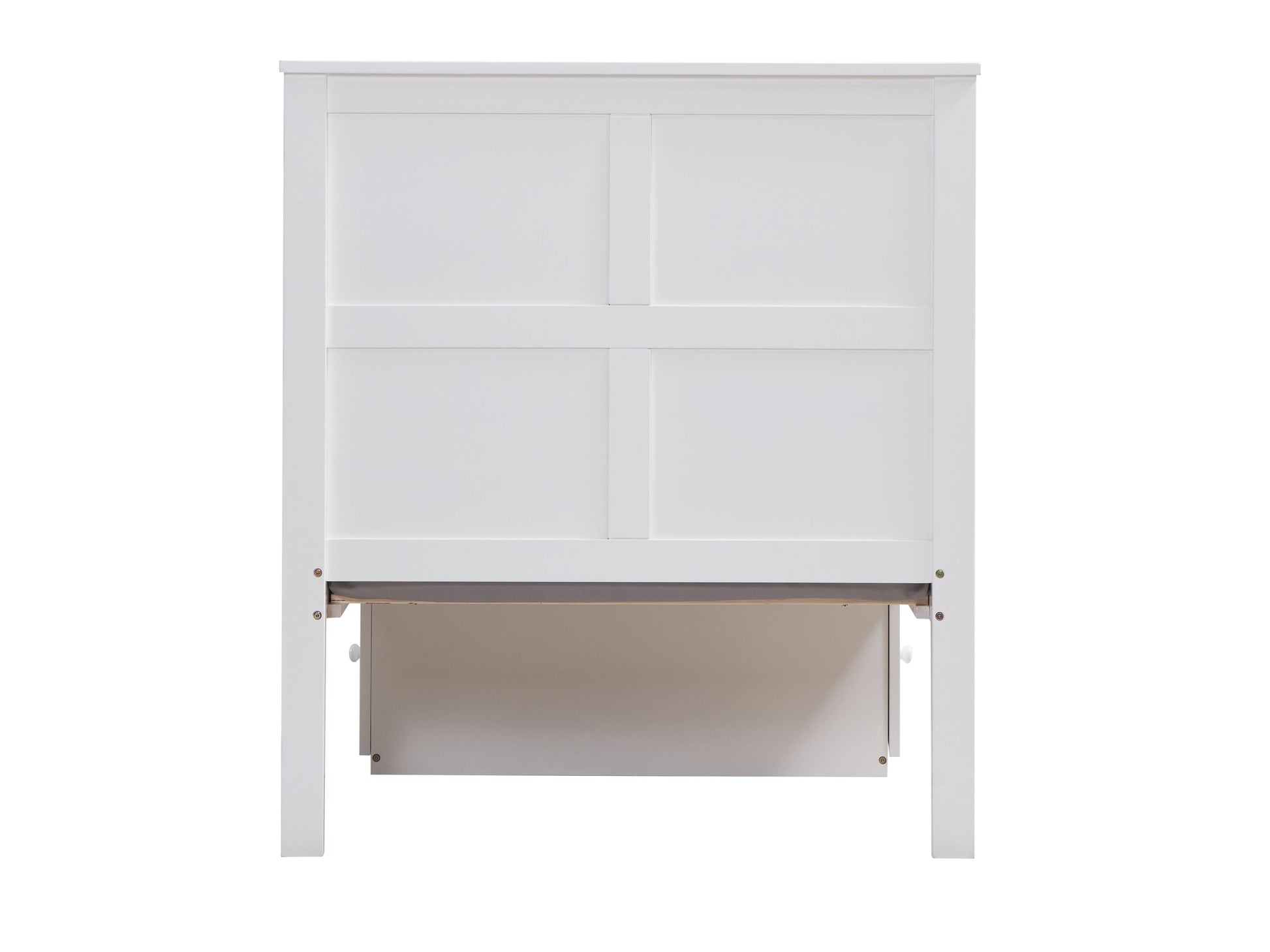 Lolanda Twin Bed White Finish Bd00649T White Solid Wood Mdf