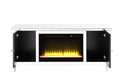Noralie Tv Stand W Fireplace Mirrored & Faux Diamonds Lv00312 Silver Mdf