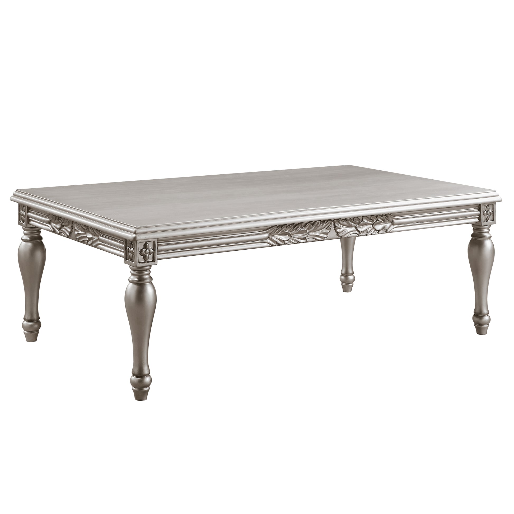 Pelumi Coffee Table Platinum Finish Lv01115 Light Gray Solid Wood Mdf