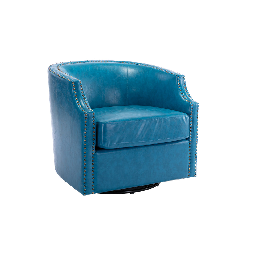Coolmore Swivel Chair Living Room Chair Light Blue Metal