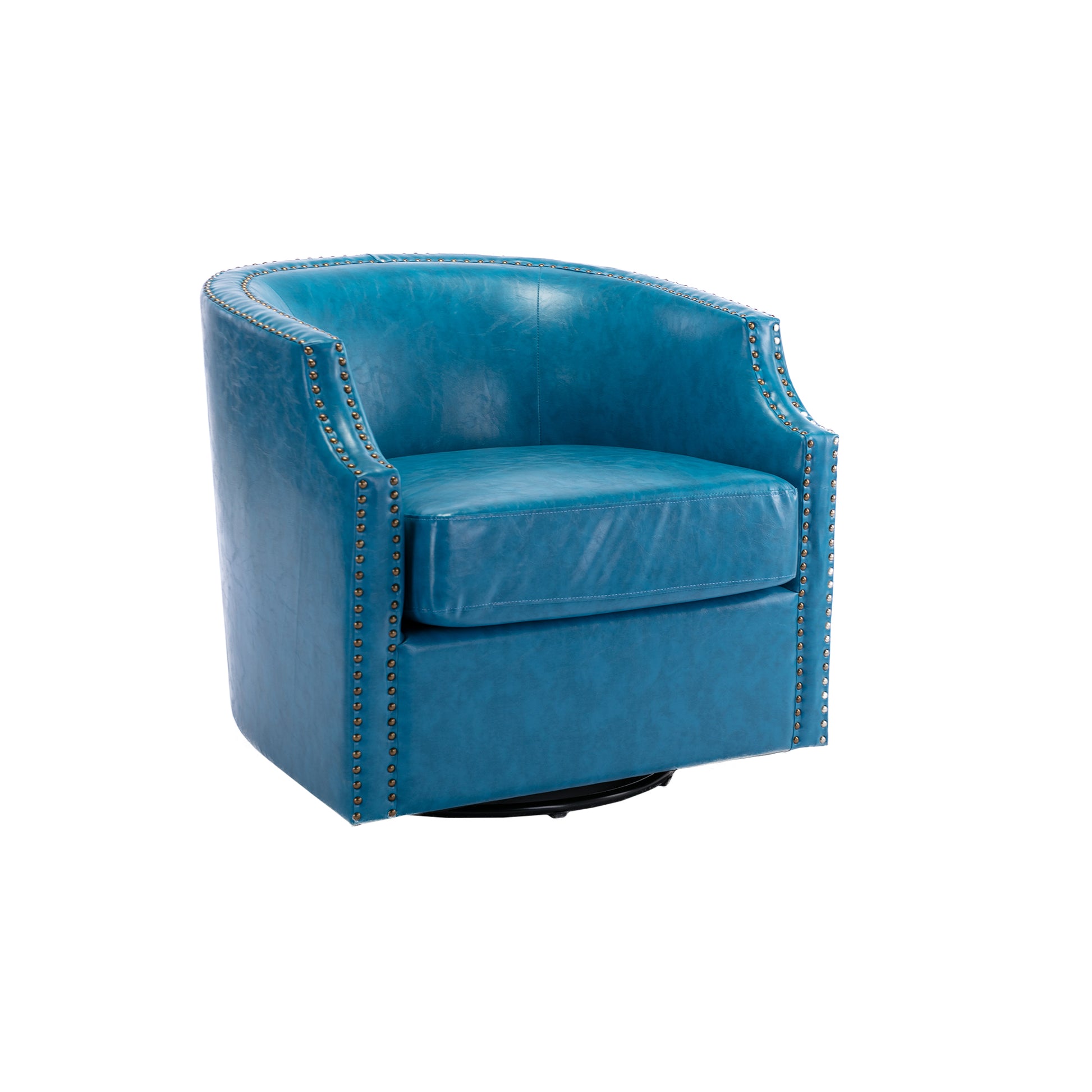 Coolmore Swivel Chair Living Room Chair Light Blue Metal