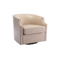 Coolmore Swivel Chair Living Room Chair Beige Metal