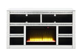 Noralie Tv Stand W Fireplace Mirrored & Faux Diamonds Lv00311 Silver Mdf