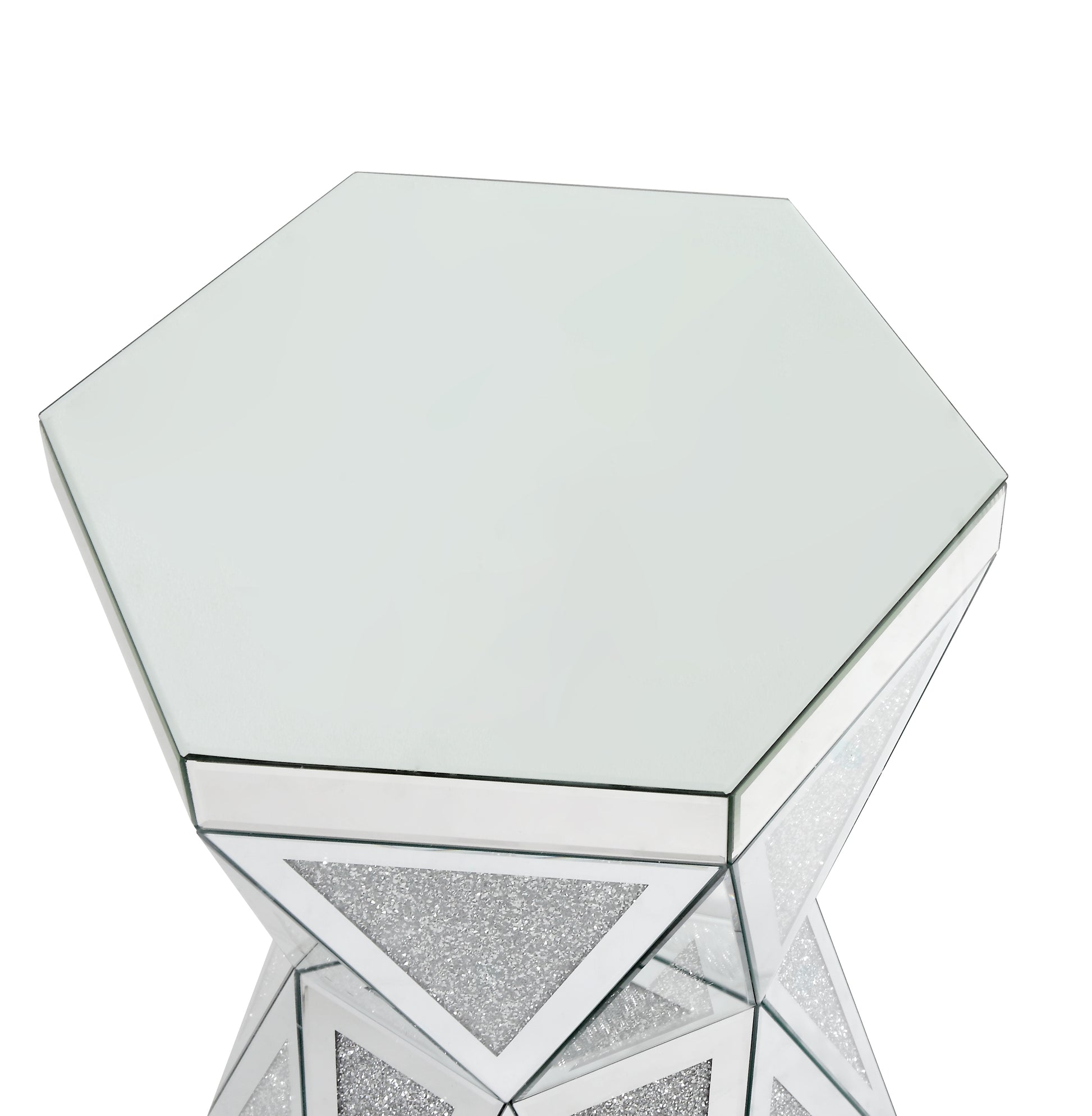 Noralie Dining Table Mirrored & Faux Diamonds Dn00722 Silver Glass