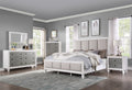 Katia Ck Bed Light Gray Linen, Rustic Gray & Weathered White Finish Bd00658Ck Light Gray Linen