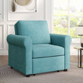 3 In 1 Sofa Bed Chair, Convertible Sleeper Chair Bed,Adjust Backrest Into A Sofa,Lounger Chair,Single Bed,Modern Chair Bed Sleeper For Adults,Teal Old Sku:Wf301161Aaw Teal Linen