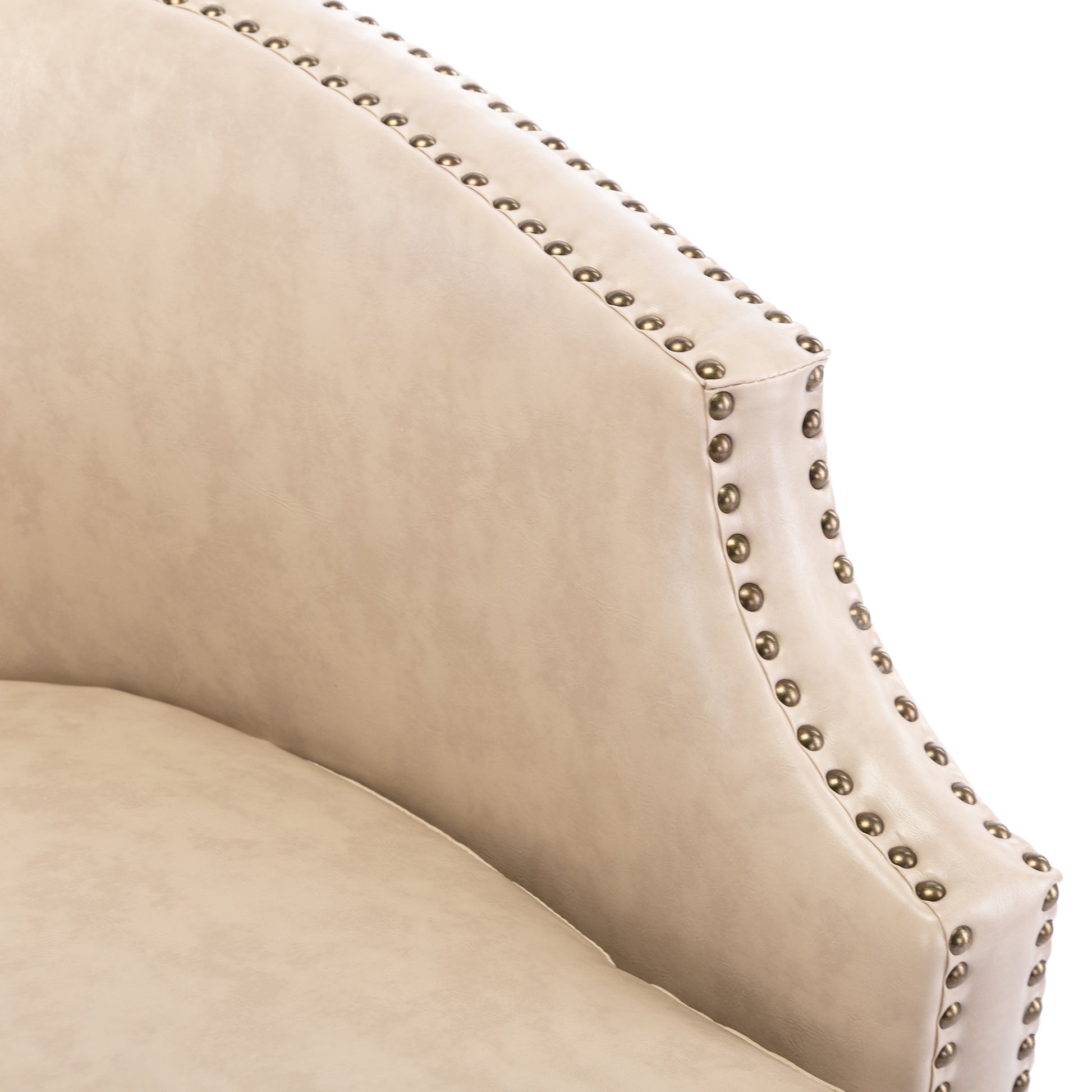 Coolmore Swivel Chair Living Room Chair Beige Metal