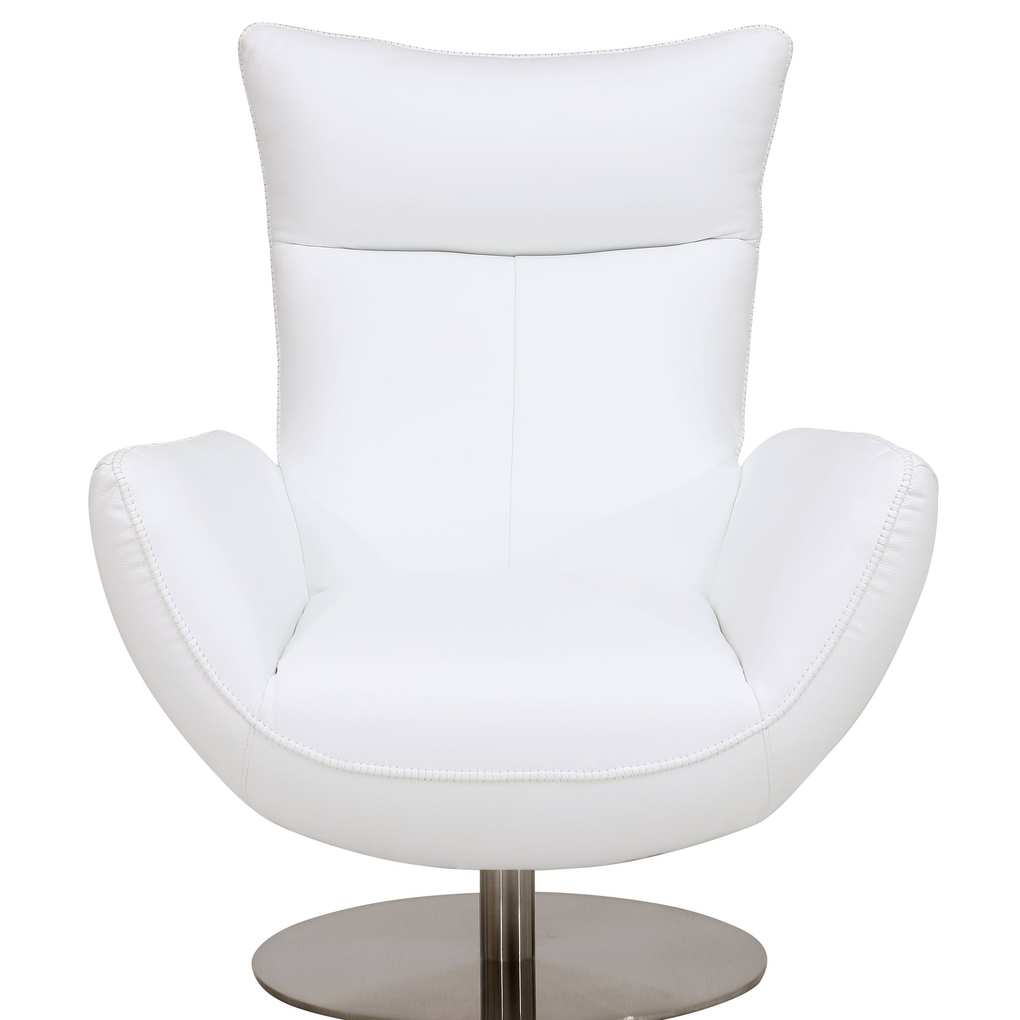 Modern Genuine Italian Leather Upholstered Loveseat White Foam Leather