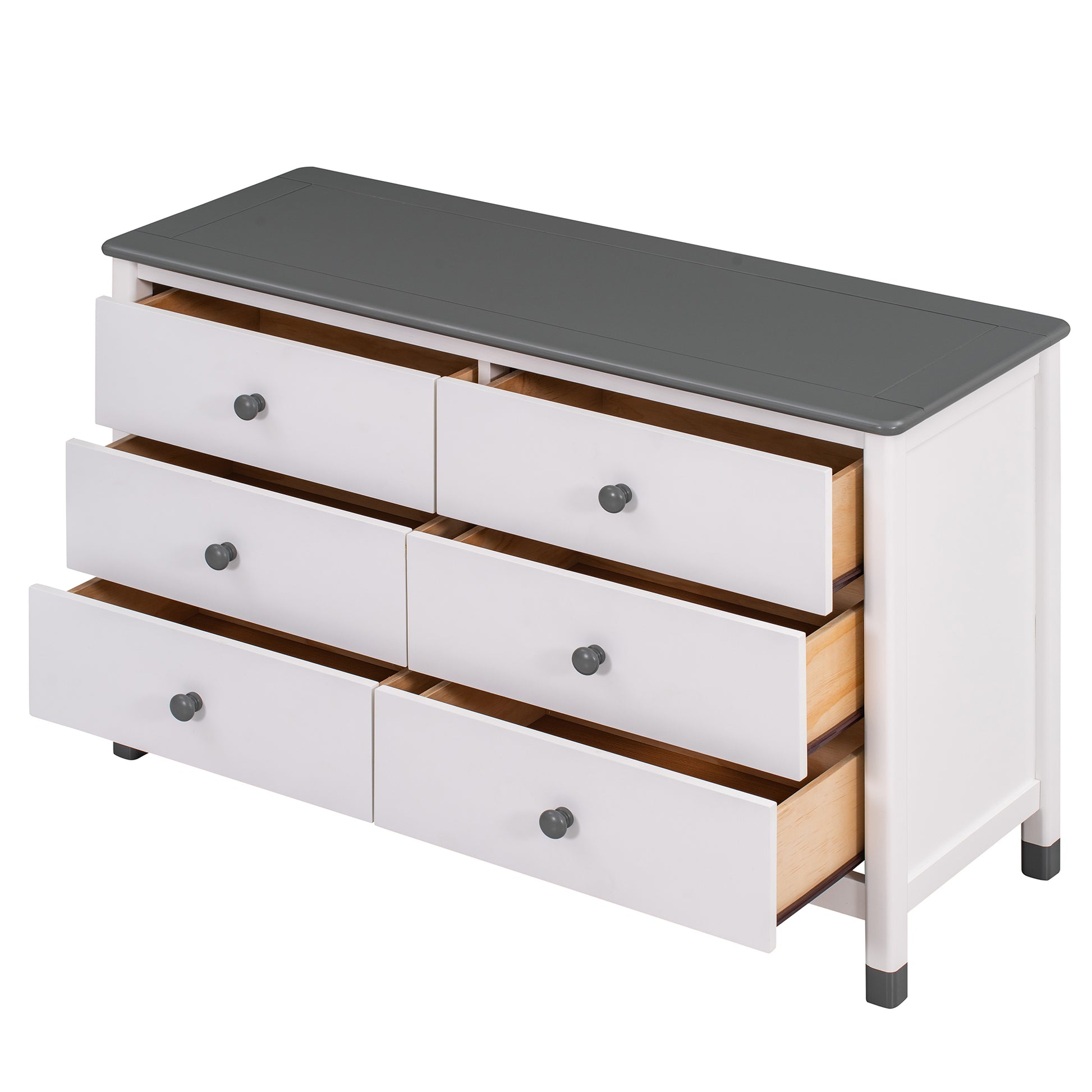 3 Pieces Bedroom Sets Full Size House Bed With Storage Headboard, Wooden Nightstand And Storage Dresser,Gray Gray Wood