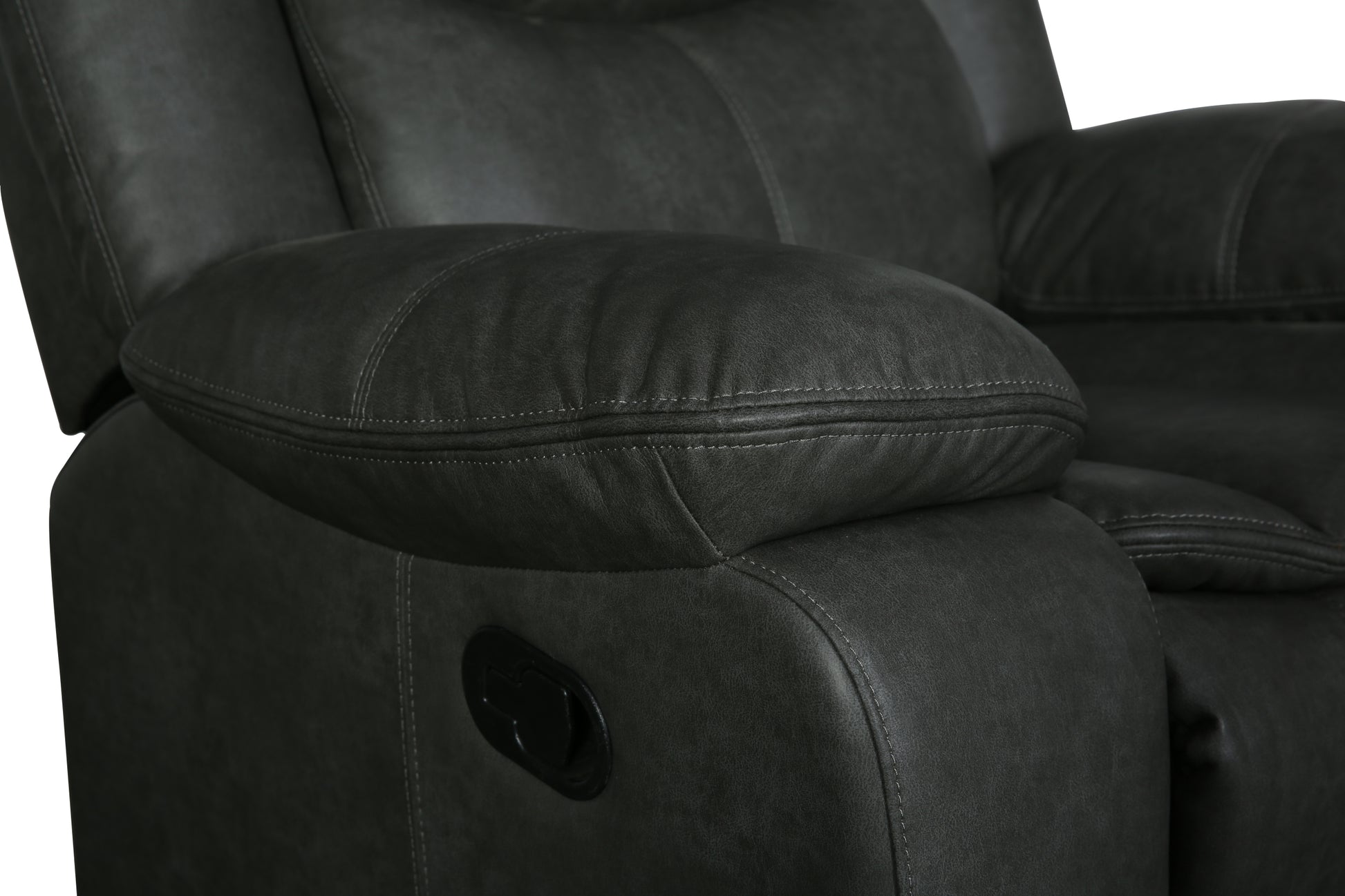 Transitional Leather Air Reclining Sofa Gray Foam Leather
