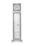 Noralie Grandfather Clock W Led Mirrored & Faux Diamonds Ac00354 Silver Glass