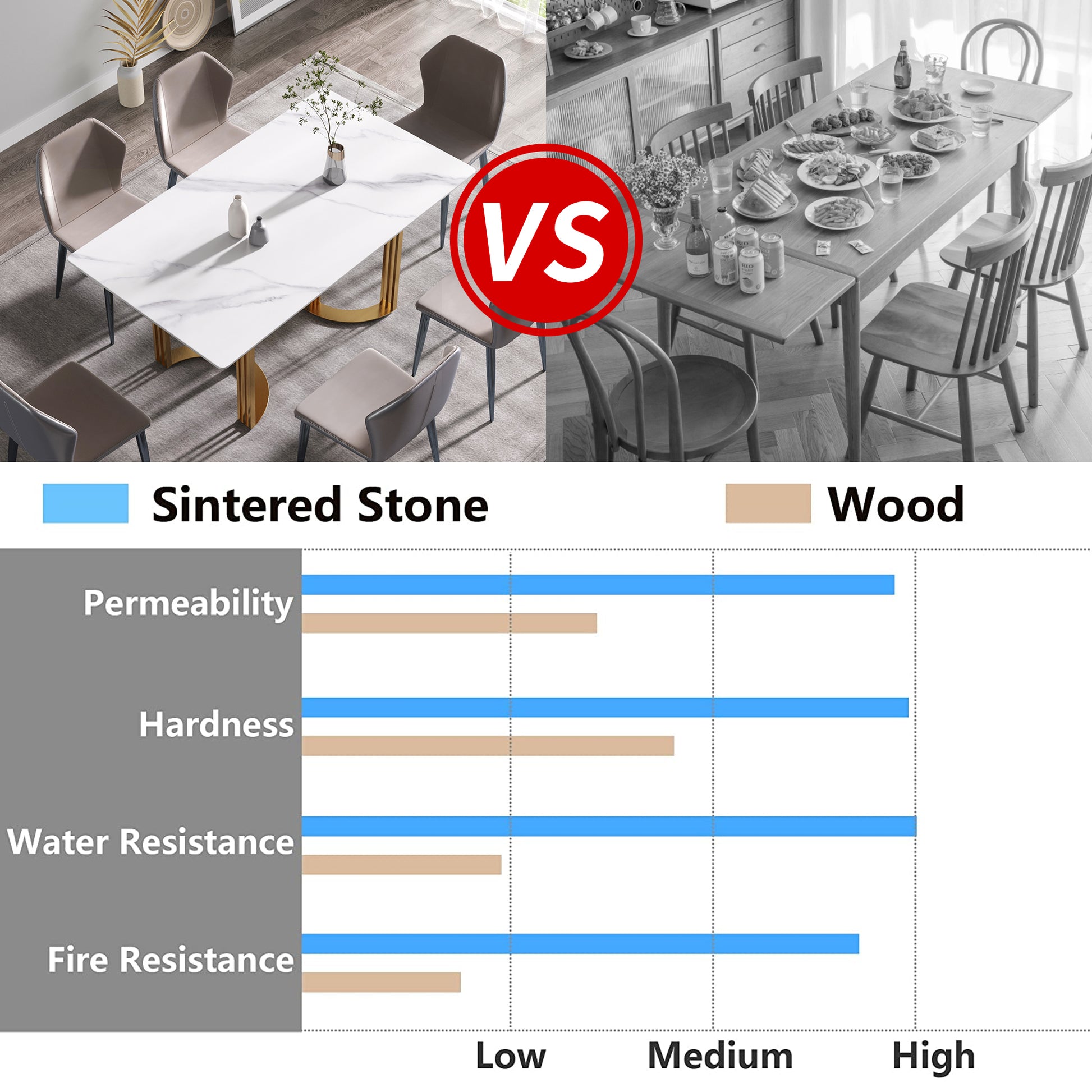 63"Modern Artificial Stone White Straight Edge Golden Metal Leg Dining Table 6 People White Metal Sintered Stone