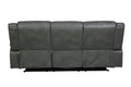 Transitional Leather Air Reclining Sofa Gray Foam Leather