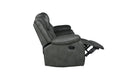 Transitional Leather Air Reclining Sofa Gray Foam Leather