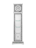 Noralie Grandfather Clock W Led Mirrored & Faux Diamonds Ac00354 Silver Glass