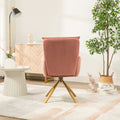 Pink Velvet Contemporary High Back Upholstered Swivel Accent Chair Pink Office Modern Foam Velvet