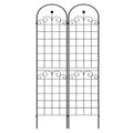 2 Pack Metal Garden Trellis For Climbing Plants Outdoor 86.7'' X 19.7'' Rustproof Plant Support Rose Trellis Netting Trellis Black Black Iron