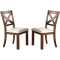 Set Of 2 Side Chairs Natural Brown Finish Solid Wood Contemporary Style Kitchen Dining Room Furniture Unique X Design Chairs Natural Brown Dining Room Contemporary,Transitional Dining Chairs Pine Cross Back Solid Wood