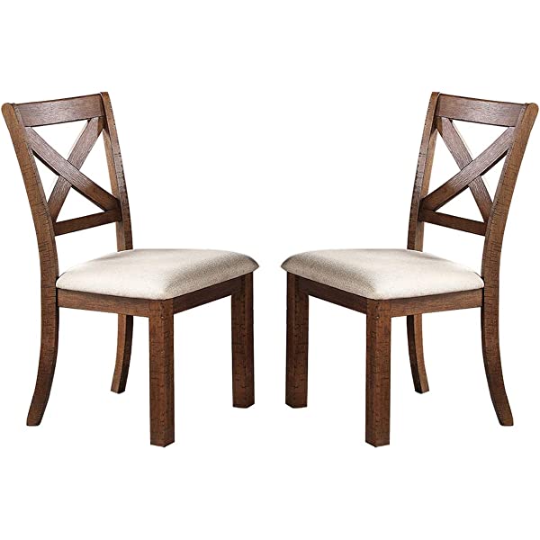 Set Of 2 Side Chairs Natural Brown Finish Solid Wood Contemporary Style Kitchen Dining Room Furniture Unique X Design Chairs Natural Brown Dining Room Contemporary,Transitional Dining Chairs Pine Cross Back Solid Wood