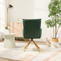Green Velvet Contemporary High Back Upholstered Swivel Accent Chair Green Office Modern Foam Velvet