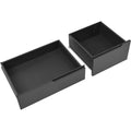 Kitchen Cart With Rubber Wood Countertopkitchen Island Has 8 Handle Free Drawers Including A Flatware Organizer And 5 Wheels For Kitchen Dinning Room, Black Black Mdf