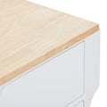 Kitchen Cart With Rubber Wood Countertopkitchen Island Has 8 Handle Free Drawers Including A Flatware Organizer And 5 Wheels For Kitchen Dinning Room, White White Mdf