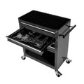 4 Drawers Tool Cabinet With Tool Sets Black Red Steel