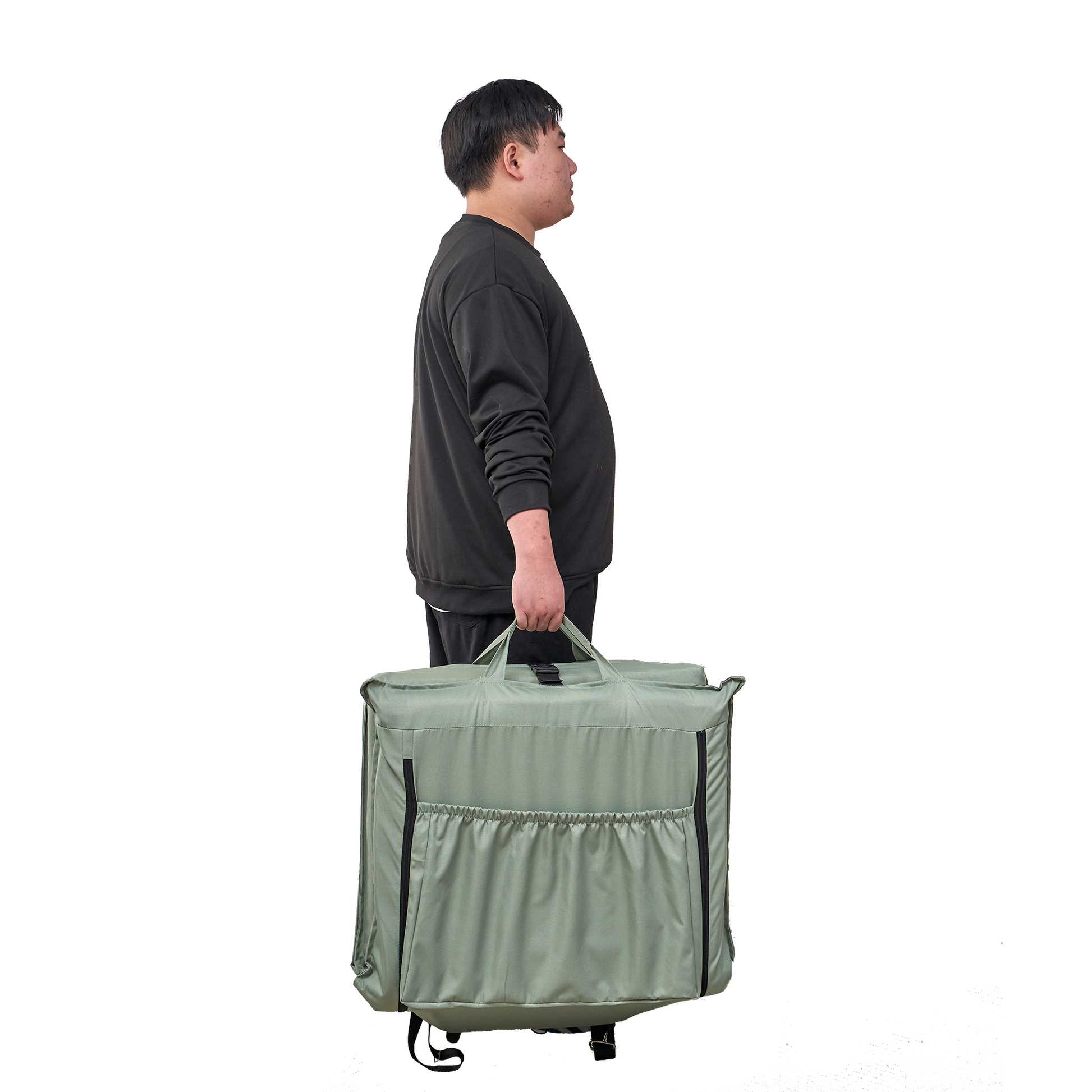 Foldable Portable Chair For Outdoor Travel, Picnic, Bbq,Camping Folding Adults With Carry Bag,Portable Chair For Outdoor Travel, Fourteen Position Adjustable Recliner Light Green Cotton Metal