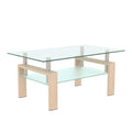 Rectangle Glass Coffee Table, Clear Coffee Table Modern Side Center Tables For Living Room Living Room Furniture Oak Glass