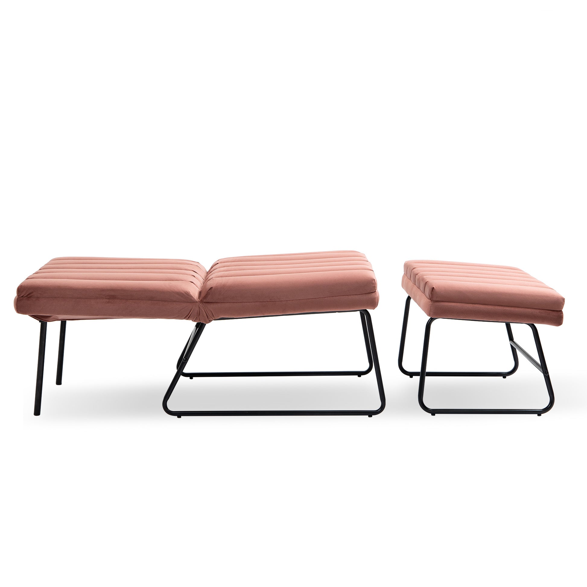 Pink Modern Lazy Lounge Chair, Contemporary Single Leisure Upholstered Sofa Chair Set Pink Primary Living Space Modern Foam Velvet