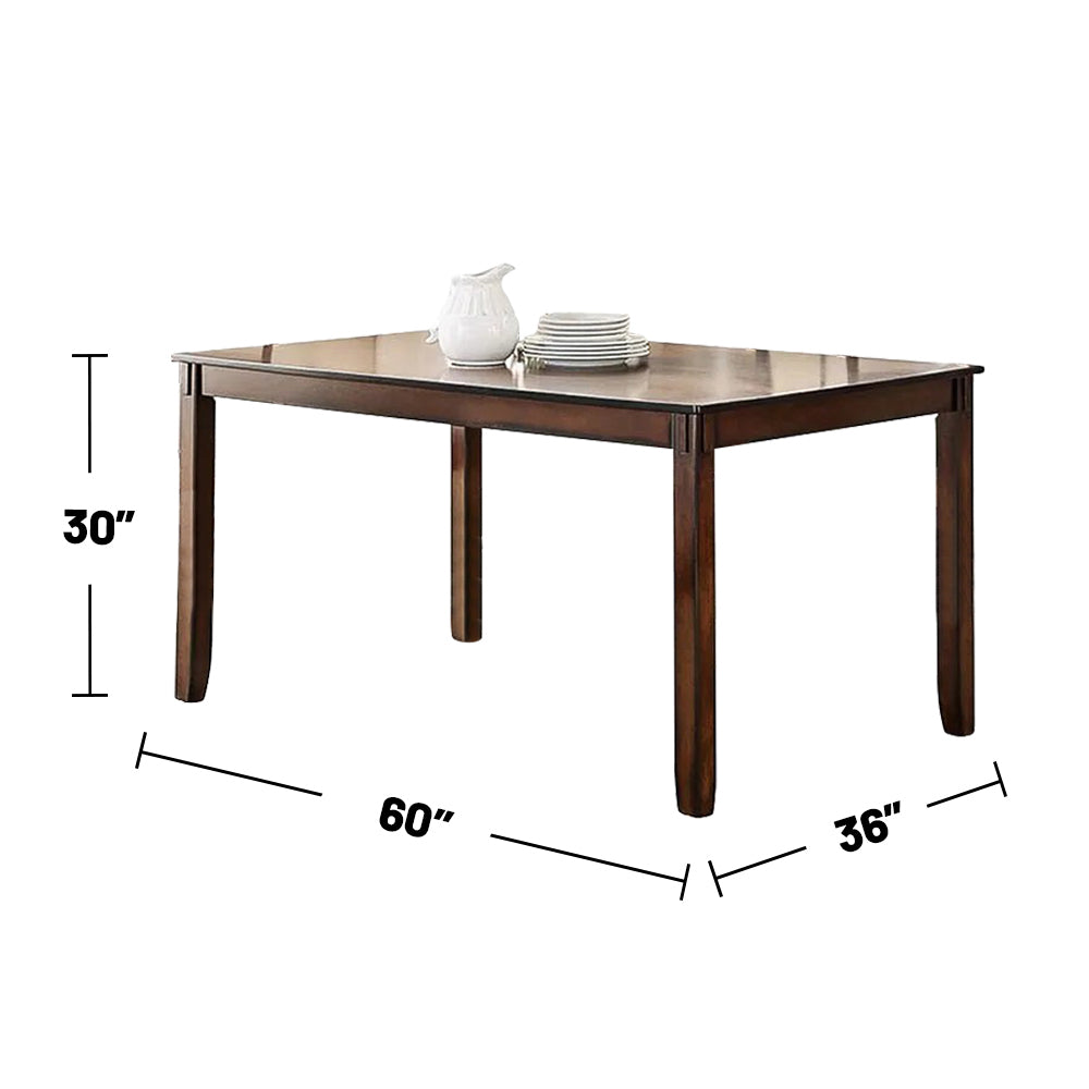 Modern 6 Piece Dining Set, Brown Brown Ladder Back Dining Room Classic 4 Leg Rectangular Mdf