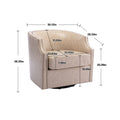 Coolmore Swivel Chair Living Room Chair Beige Metal