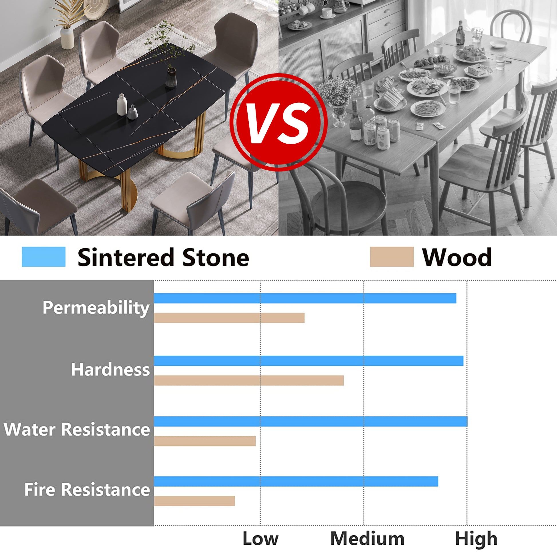 63"Modern Artificial Stone Black Curved Golden Metal Leg Dining Table 6 People Black Metal Sintered Stone